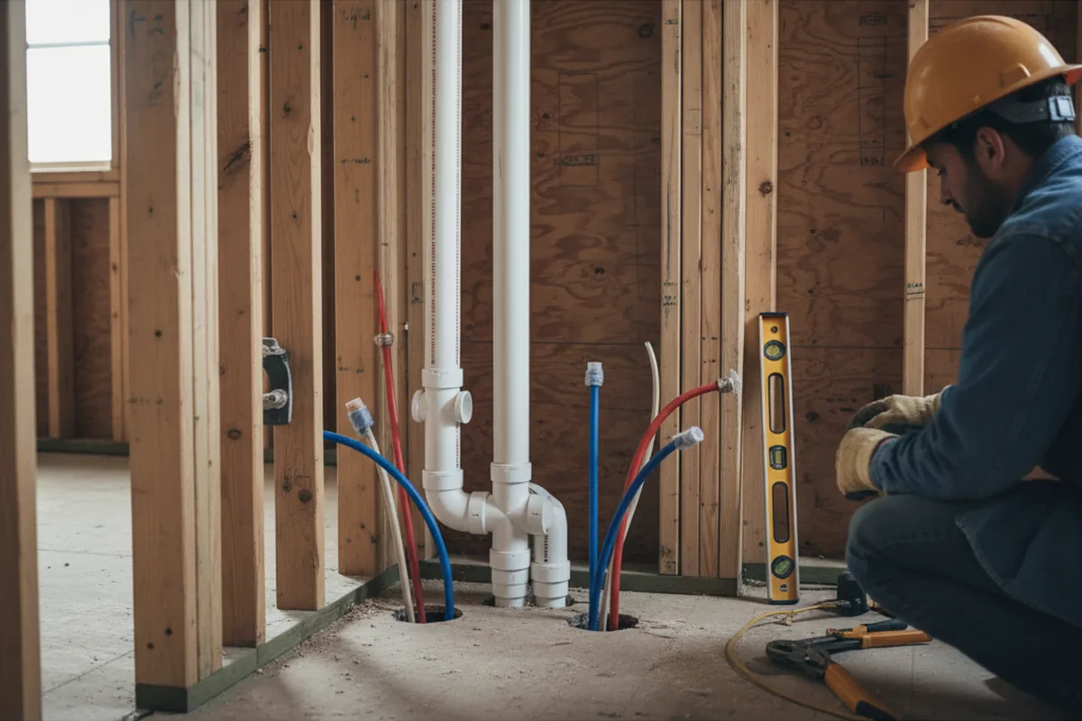 Drain and supply rough-in during Toilet Repair and Installation in Amanda
