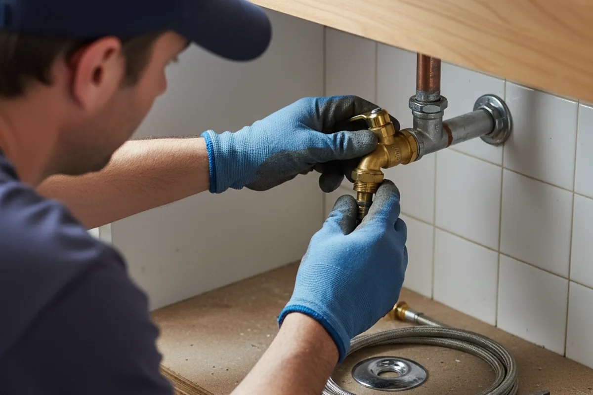 Shutoff valve and fitting work during Emergency Plumbing in Amanda